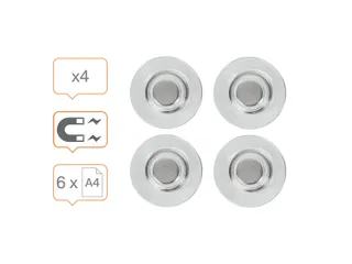 Glasbordmagneet Nobo extra sterk 32mm transparant 4 stuks - 3