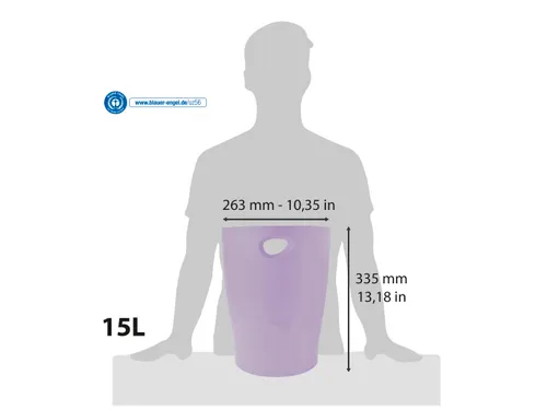 ECOBIN Papiermand 15L Aquarel mauve