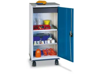 Materiaalkast 1100x500x500mm 2legborden Uitschuifbaar 1lade Ral5010 - 2