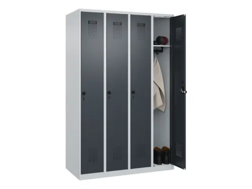 locker,HxBxD 1850x1200x500mm,4vak,vak B 300mm,draaigrendel