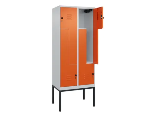 Z-garderobekast,HxBxD 2120x800x500mm,vak B 200/400mm,draaigrendel