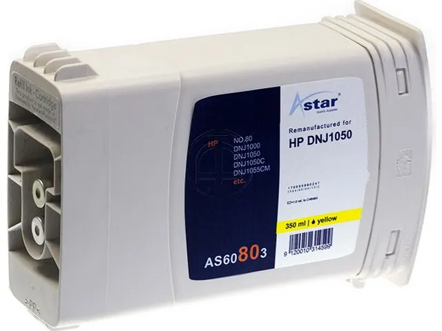 AS60803 ASTAR HP 80 DNJ Inkt geel rebuilt Blister 350ml