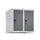 opzetkast,v. locker,2vak.,vak B 250mm,HxBxD 500x500x500mm,vleugeldeur