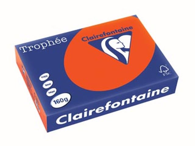 Papier Clairefontaine Trophée A4 160g Rouge cardinal 250 feuilles