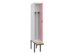 locker met bank,voor scheiding van kleding,HxBxD 2120x300x815mm,1vak