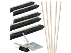 Bezemset,5xpaardenhaarbezem,5xsteel,1xstoffer+blik,Werk b 1000mm