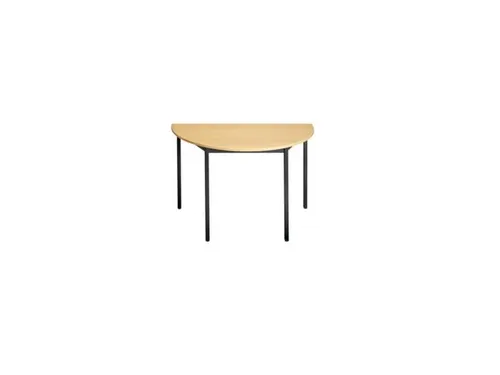 Tafel Halfrond 120x60 Cm Frame Zwart Blad Beuken