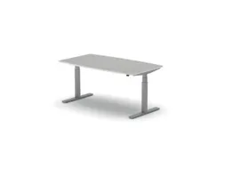 Elektrisch ihv Vergadertafel Vatvorm 1600x800mm Alu+ grijs Blad