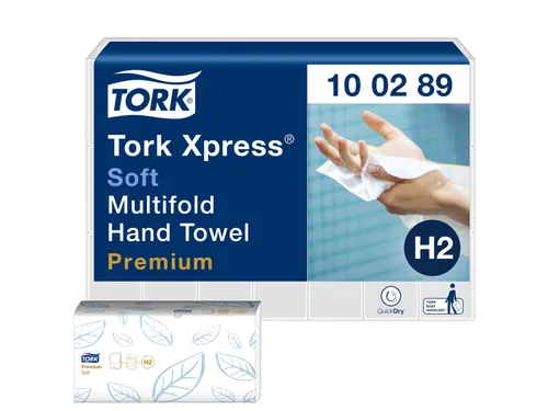 Tork 100289 Xpress Handdoek Premium H2 I-vouw Soft 2-laags 21x150st