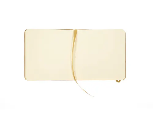 Schetsboek Kangaro 12x12cm okergeel PU hardcover 80 blad 140 grams roo