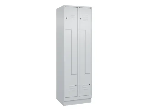 Z-garderobekast,HxBxD 1950x600x500mm,vak B 150/300mm,cil.-slot,sokkel