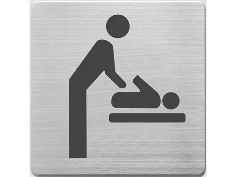 Pictogram Alco RVS 90x90x1mm - WC baby ruimte -