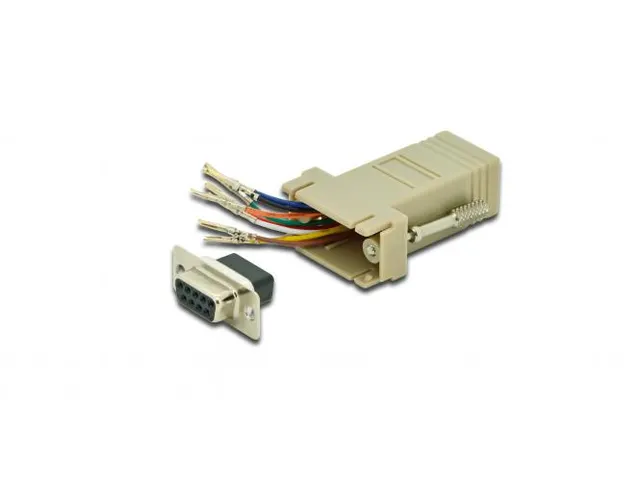 RS-232 adapter DB9 F naar RJ45 F modulair voor zelfmontage