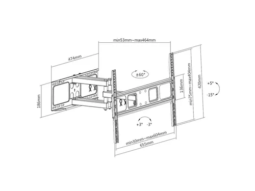 TV wandsteun ACT Full motion 37 tot 70 inch VESA