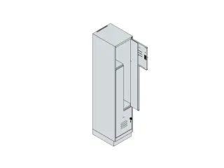 Z-garderobekast,HxBxD 1950x400x500mm,vak B 200/400mm,cil.-slot,sokkel - 4