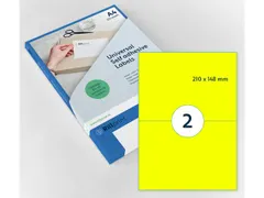 Gekleurde Etiketten 210x148mm Fluor Geel 42223