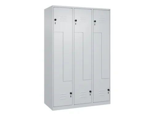 Z-garderobekast,HxBxD 1850x1200x500mm,vak B 200/400mm,draaigrendel