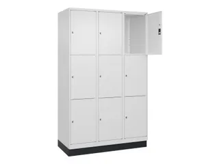 lockerkast,HxBxD 1950x1200x500mm,3x3vakken,vak B 400mm,cil.-slot - 1