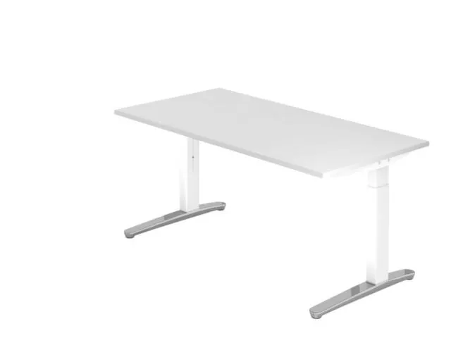 In hoogte verstelbaar bureau,HxBxD 680-850x1600x800mm,blad wit
