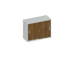 Schuifdeurkast 770x1000x430mm Romp Lichtgrijs Decor Front Noten