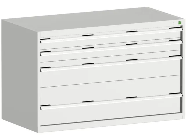 ladekast 800x1300x750mm 4laden zware lasten RAL7035 front RAL7035