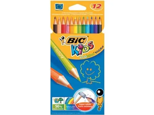 Kleurpotloden BicKids Evolution assorti etui à 12 stuks