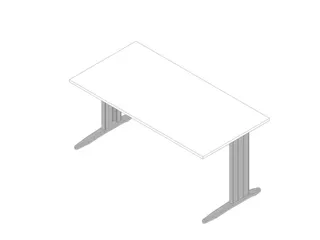 bureau,HxBxD 730x1600x800mm,blad wit,C-voet aluminium - 1