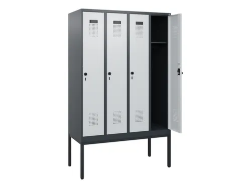schoollocker,HxBxD 1950x1200x500mm,4vak,vak B 300mm,draaigrendel