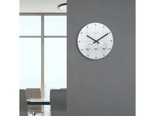 Wereldtijden klok - Stille wandklok - 43cm - Wit - Glazen klok - NeXti - 6