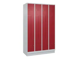 Z-garderobekast,HxBxD 1950x1200x500mm,vak B 150/300mm,cil.-slot,sokkel