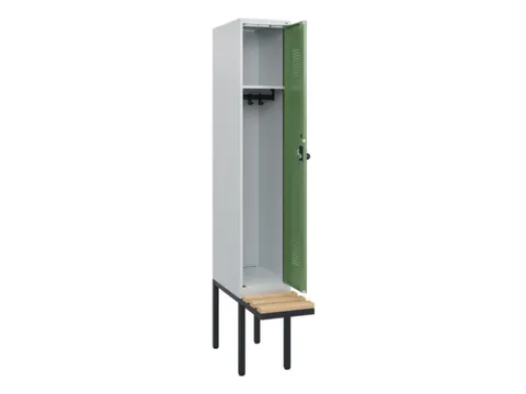 locker met bank,HxBxD 1950x300x815mm,1vak,vak B 300mm,draaigrendel