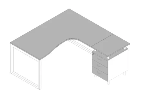 Bureauset Bureau Staand Ladeblok Rechts 730x1600x1650mm Grijs Wit