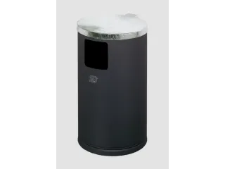 Afvalverzamelaar Wand-/Buisbevestiging 30 Liter Verzinkt Romp Ral7021 - 1