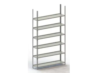 Schroefstelling Basisveld 1850x1254x304mm 6legborden 75kg Ral7035 - 1