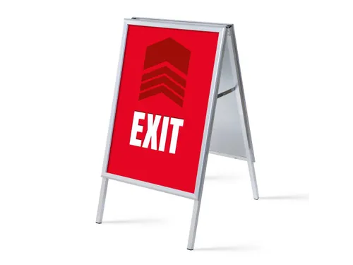 Stoepbord A1 complete set met print "EXIT" Rood