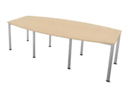 vergadertafel,HxBxD 740x2400x1200mm,vatvormig,NE-esdoorn