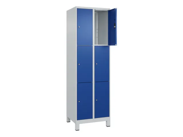 lockerkast,HxBxD 1950x600x500mm,2x3vakken,vak B 300mm,cil.-slot,voeten