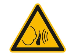 waarschuwingsbord,v. binnen/buiten,Waarschuwing voor plotseling geluid