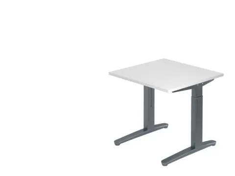 In hoogte verstelbaar bureau,HxBxD 680-850x800x800mm,blad wit