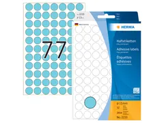 HERMA 2233 Multipurpose etiketten Rond 13mm Blauw 2464 stuks