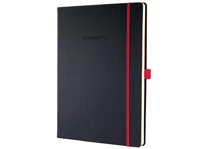 Notitieboek Conceptum RED Edition A4 zwart gelinieerd hardcover. Genum