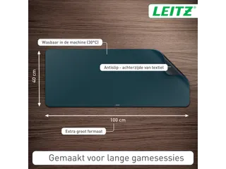 Bureau-onderlegger Leitz 100x40cm oprolbaar donkergrijs - 3