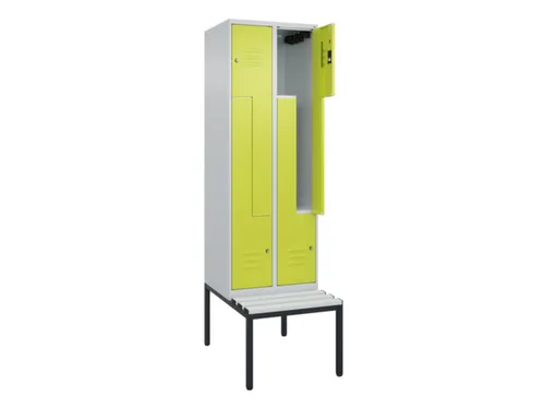 Z-garderobekast,HxBxD 2120x600x815mm,2vak,vak B 300mm,cil.-slot