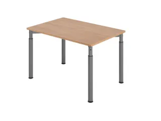 bureau,HxBxD 680-820x1200x800mm,blad notenboom,4voeten grafiet - 1