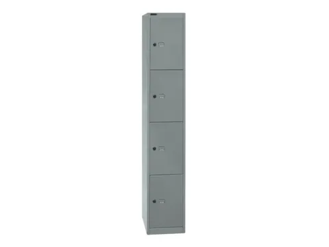 lockerkast,HxBxD 1802x305x457mm,1x4vakken,cil.-slot,romp zilverkleurig
