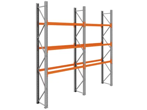 palletstelling,basis+1xaanbouw,HxBxD 3990x3950x750mm,vakl. 3000kg