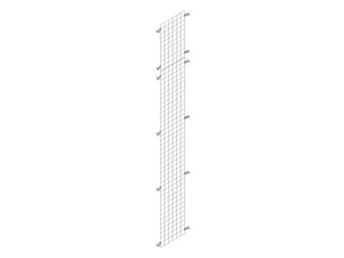 zijwand,v. inhaakstelling,HxD 2500x400mm,verzinkt,rooster,MW 50x50mm