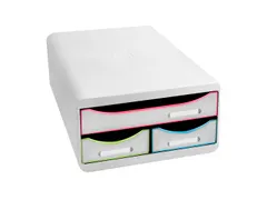 Ladenbox Small-Box 3 Laden Black Office Wit/Harlekijn