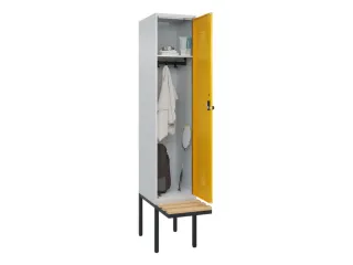 locker met bank,HxBxD 2120x400x815mm,1vak,vak B 400mm,draaigrendel - 1