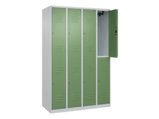 dubbeldekse locker,HxBxD 1850x1200x500mm,4x2vak.,vak B 300mm,cil.-slot - 2
